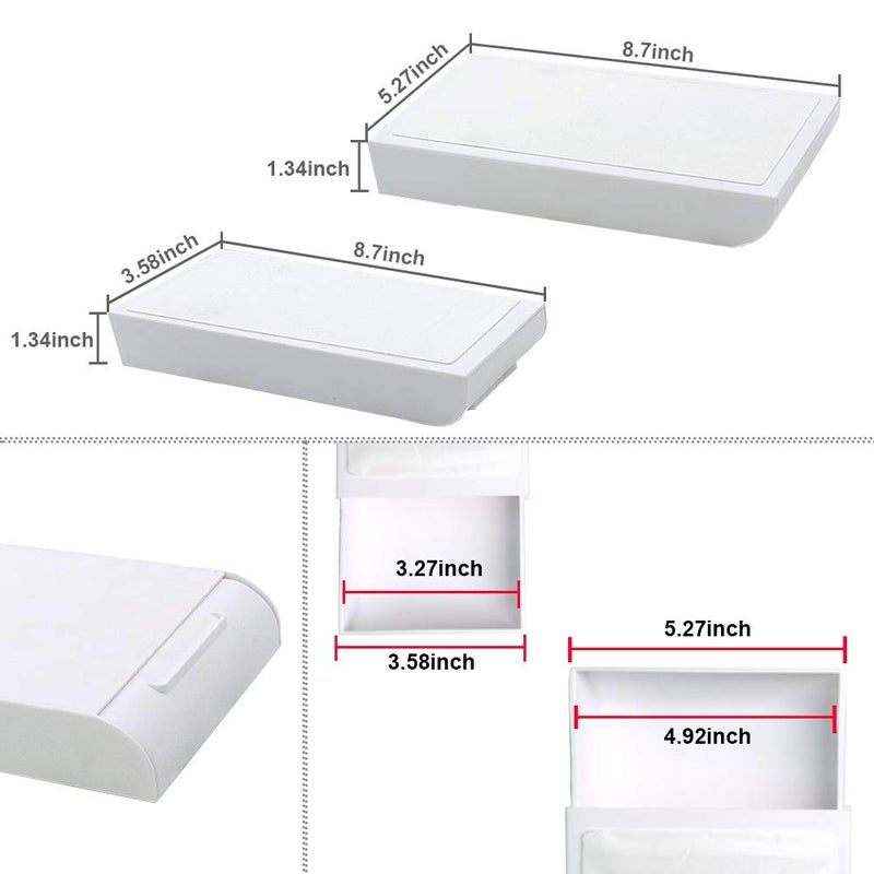 YOOUSOO 2 Pack Under Desk Drawer Organizer  Slide Out Drawer Attachment  Plastic Desk Accessories & Workspace Organizers Hidden Desktop Pen Holder for Desk Self-Adhesive - Image 2